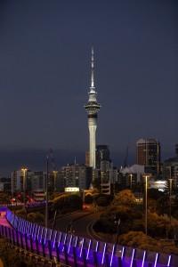 Anolis-Installation auf Aucklands Sky Tower